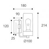 antikolt rez lampa letisztult minimal design falikar hazfalra vizallo meret kulteri bauhaus artdeco loft sotet szinu tejuveg fenyes vilagitas moretti luce 3355 furdoszoba tukor fali lampa lampak budapest.jpg